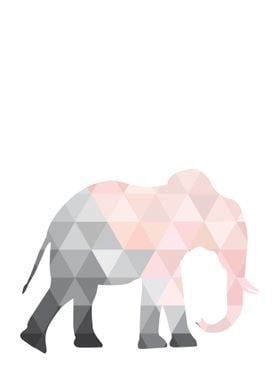 Blush Geometric Elephant