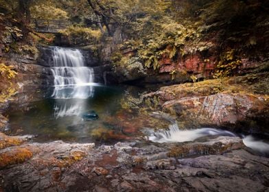 Autumn waterfall in Wales