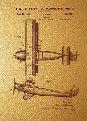 6 1931 Biplane Patent Pri