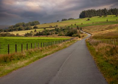 A country road in Wales