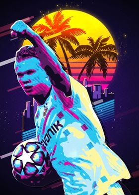 football Poster, Affiche d'Erling Haaland, 25 x 25 cm, art de rue pop  art
