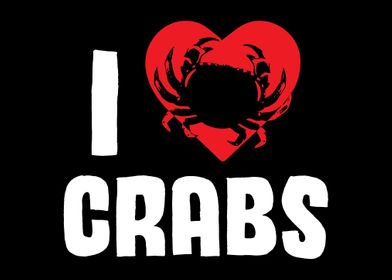 I Love Crabs Heart Crab