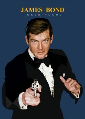 Roger Moore James Bond Movie Poster