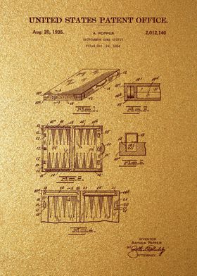 18 Backgammon Set Patent