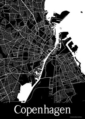 Copenhagen Black Map