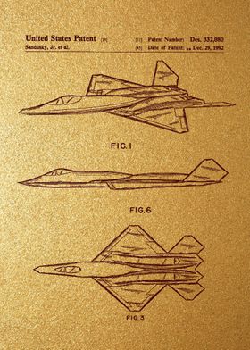 22 YF23 Airplane Patent