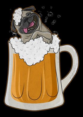 Pug Dog Beer Drinking Part