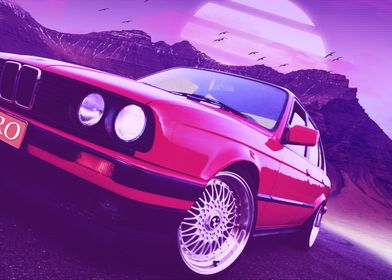 classic car synthwave