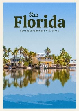 Gaan wandelen Monumentaal maximaliseren Visit Florida' Poster by Mercury Club | Displate