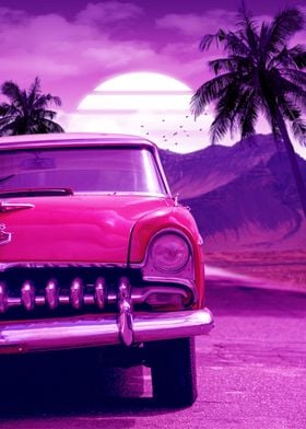 classic car synthwave