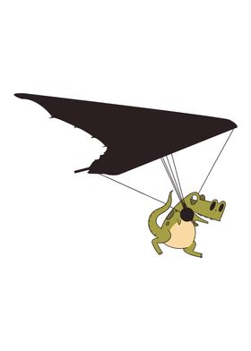 Parachuting dinosaur