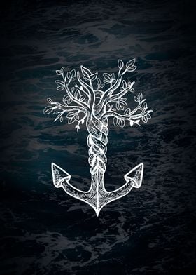 Floral Viking Anchor