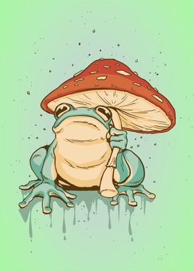 Cottagecore Frog Mushroom