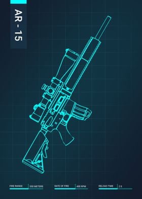 AR  15 Gun Blueprint