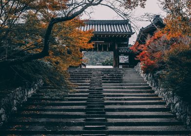 Temple in Kyoto in Autumn