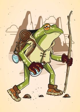 Hiking Cottagecore Frog