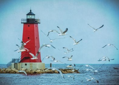 Manistique Red Lighthouse 