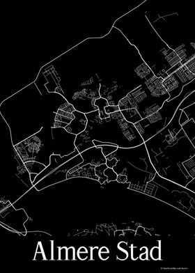 Almere Stad Black Map