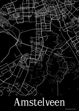 Amstelveen Black Map