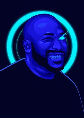 Bun B Rapper Neon Blue