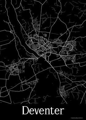 Deventer Black Map