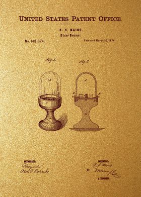 36 1874 Dice Box Patent