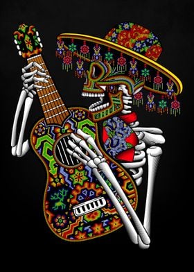mexican skull guitar
