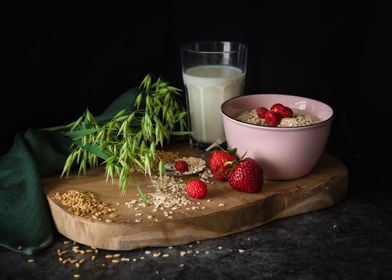 Strawberries and oatmeal