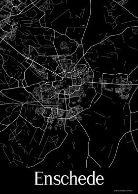 Enschede Black Map