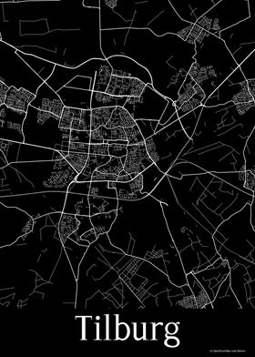 Tilburg Black Map