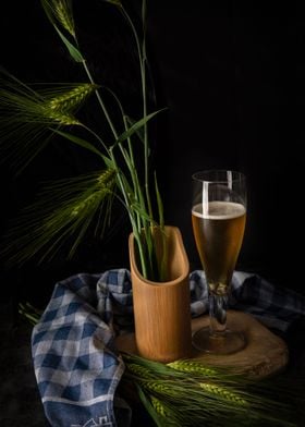 Barley and cold beer 