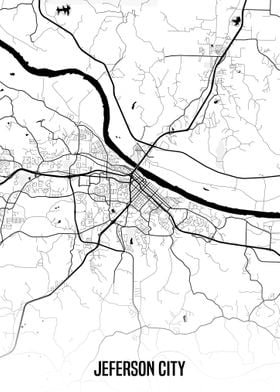 Jefferson City white map