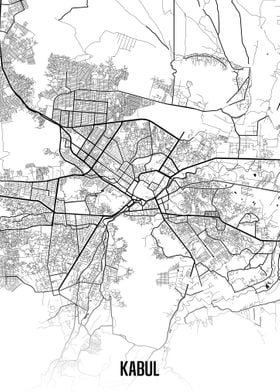 Kabul white map