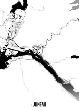 Juneau white map