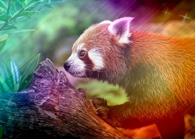 Colored Red Panda Painting