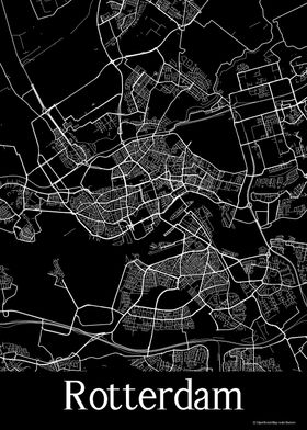 Rotterdam Black Map