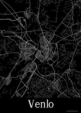 Venlo Black Map