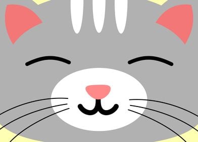 Cute Nursery Neko Cat Face