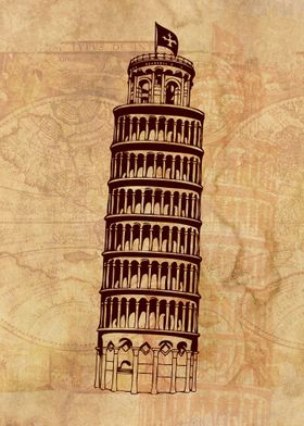 Leaning Tower of Pisa Art