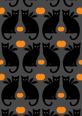 Halloween bat cats