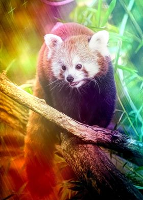 Colored Red Panda Painting