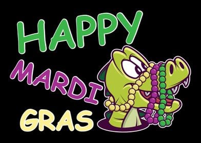 Happy Crocodile Mardi Gras