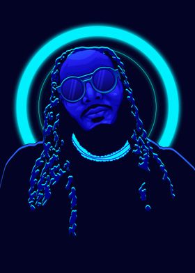 T Pain Rapper Neon Blue