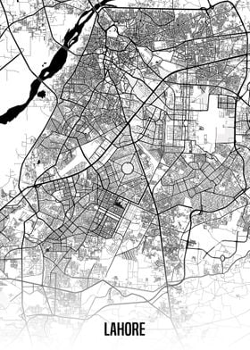 Lahore white map