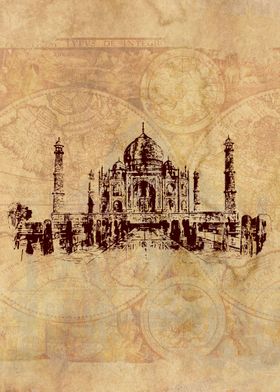 Taj Mahal Wall Art Decor