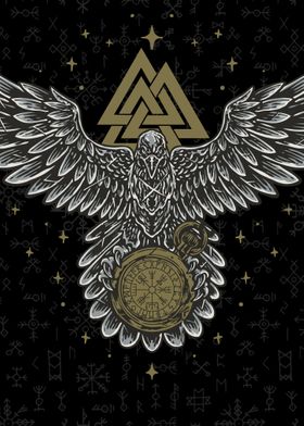 Viking Raven Valknut