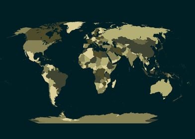 World Map in camouflage