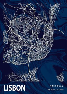 Lisbon City Map Portugal