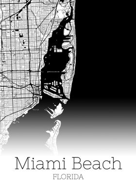 Miami Beach City Map USA