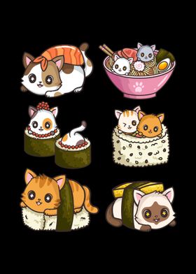 Sushi Cat Anime Kawaii